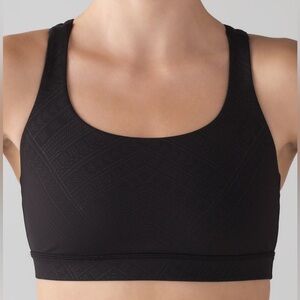 Lululemon Energy Bra Adorned Embossed Black Size 6